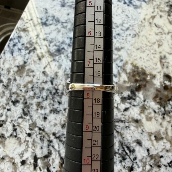 Silpada .925 Sterling Silver Scroll Clear Faceted Crystal Ring Size 7.5 # R2286 - Picture 8 of 11